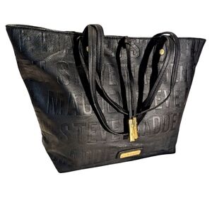 Steve Madden Logo Embossed‎ Large Black Tote Bag